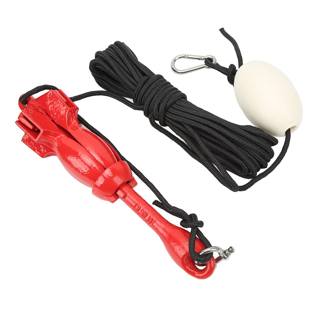 Bootsanker mit 39,4ft Schleppseil Tragetasche Kohlenstoffstahl Faltbarer Greifanker für Kajak Marine