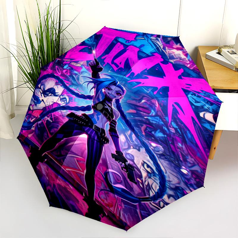 1PC Jinx Automatic Umbrella - Suitable Travel Outdoor Portable Umbrella Birthday Gift Daily Essentials