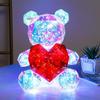 3D Bear Night Light Valentine's Day Gifts Colorful Glowing Bear Led Bear Holding A Red Heart Unique Gift And Table Decoration