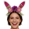Halkfria Kaninöron Hårband Blommig Glad Påsk Huvudbonad Cosplay Hårband Festtillbehör