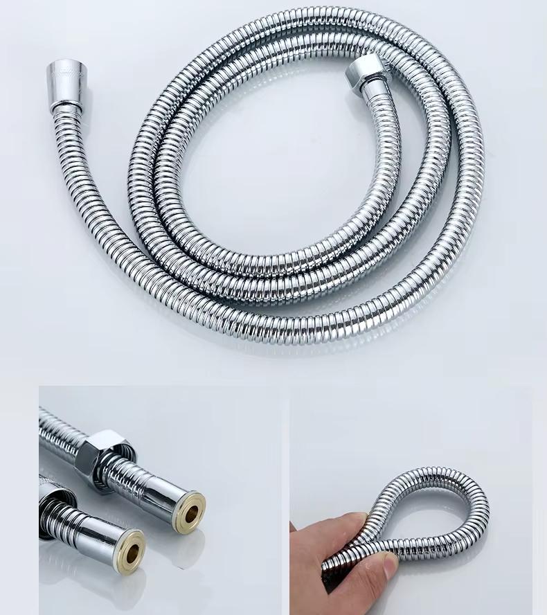 Handheld Shower Head Kit 3 Functions Chrome Shower Head with Hose and Bracket Modern Design Easy Installation Bathroom