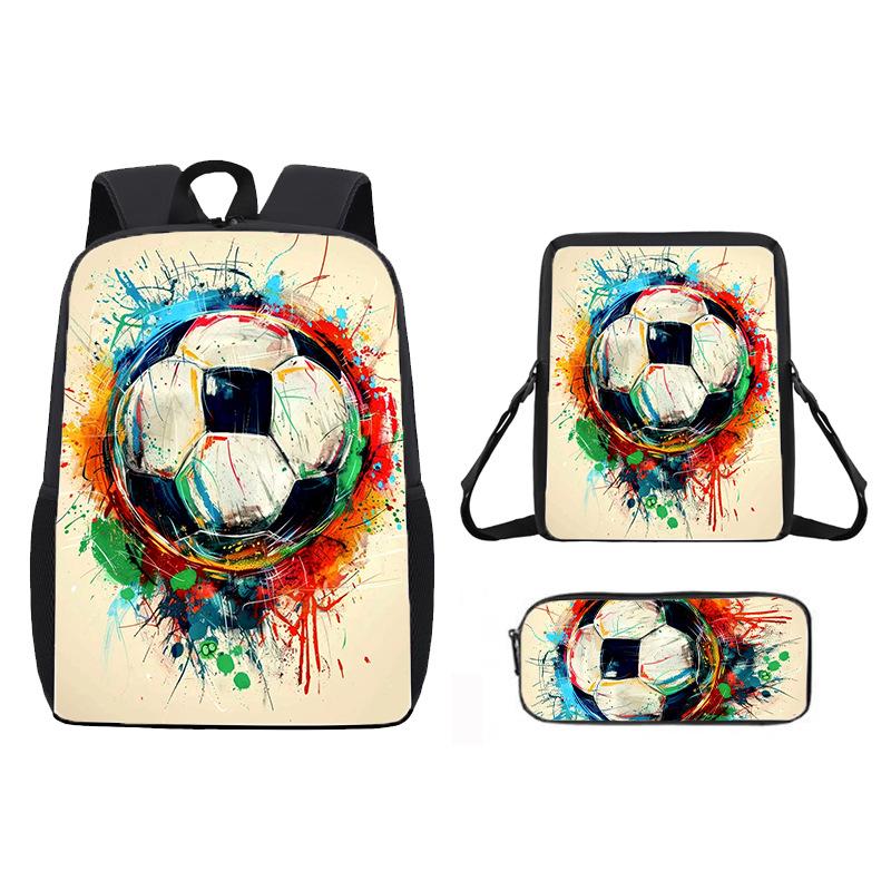 Football Football Printed Children'S Student School Bag 17 Inch Elementary School Light Backpack
