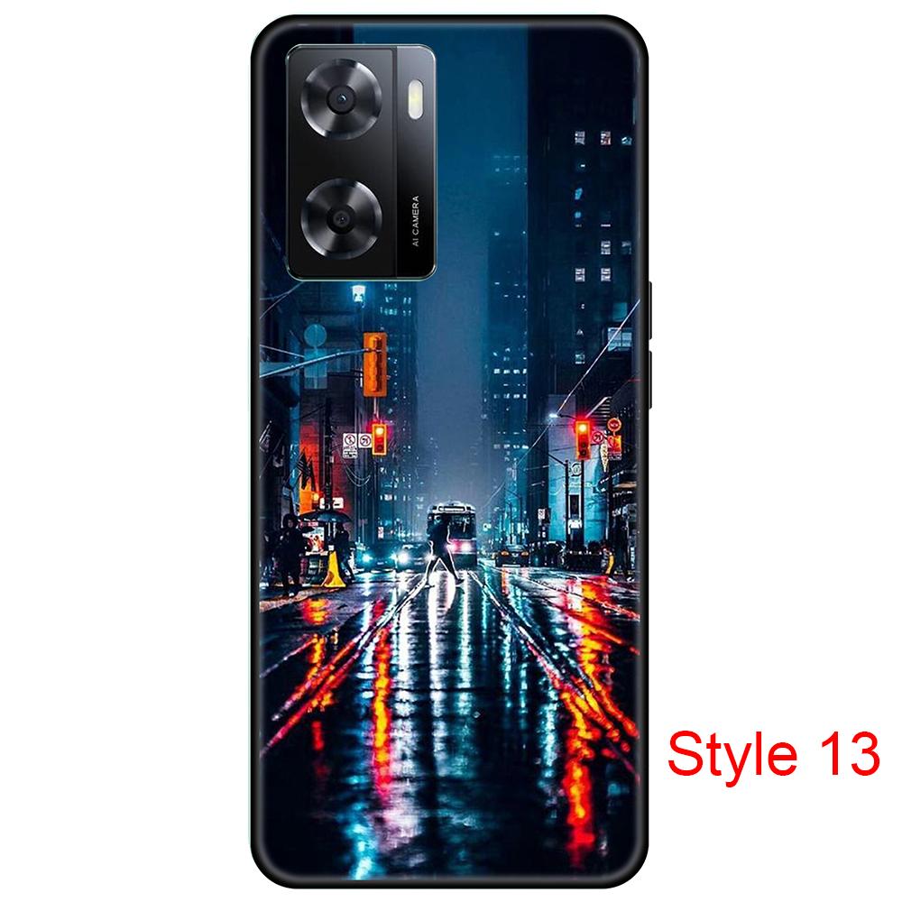 for Oppo A57 4G Black Case Cute Cartoon Soft Silicon shockproof Back Cover 6.56inch Full protection bumper PFTM20