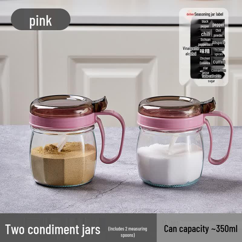 XinRong Food-Grade Glass Seasoning Jars & Oil Dispensers 2-pack