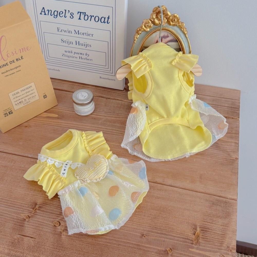 Summer Pet Dog Dress Sweet Corgi Teddy Clothes Cute Dog Skirt  Pet Supplies