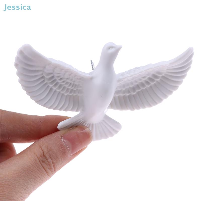 2Pcs White Dove Christmas Ornaments Peaceful Acrylic Bird Decorations for Tree, Home & Holiday Gifts