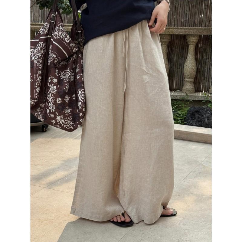 Johnature Summer Japanese Casual Loose Wide-leg Pants Light Dry Full Length Comfortable Trousers For Women