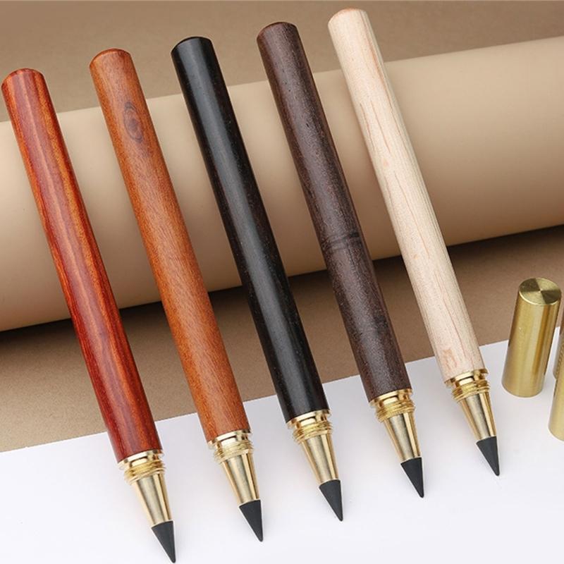 Erasable Inkless Pen Wood Everlasting Pen Refillable Everlasting Pen No Sharpening Sketching Pencil for Writing Drawing