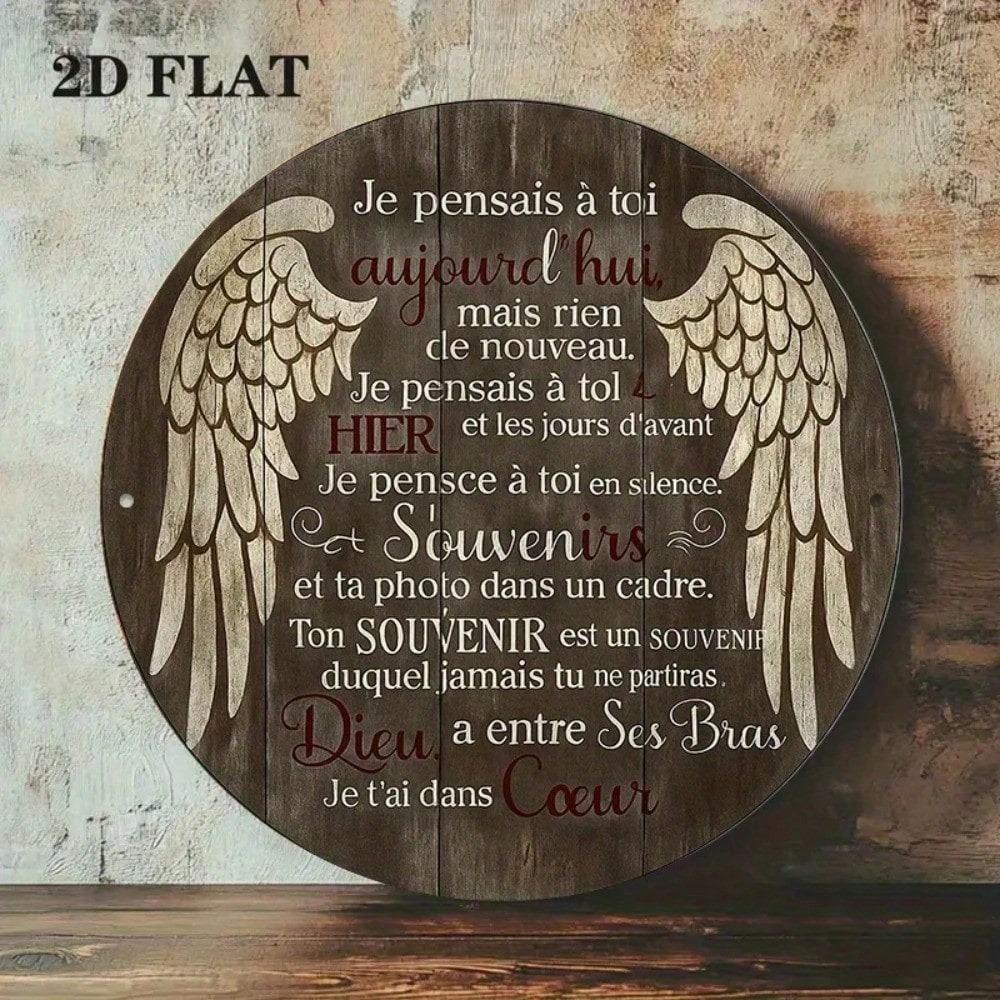 Vintage Heart Memorial Aluminum Sign 8x8 Inch Round Remembering You Plaque Living Room Wall Decor 2D Flat Gift