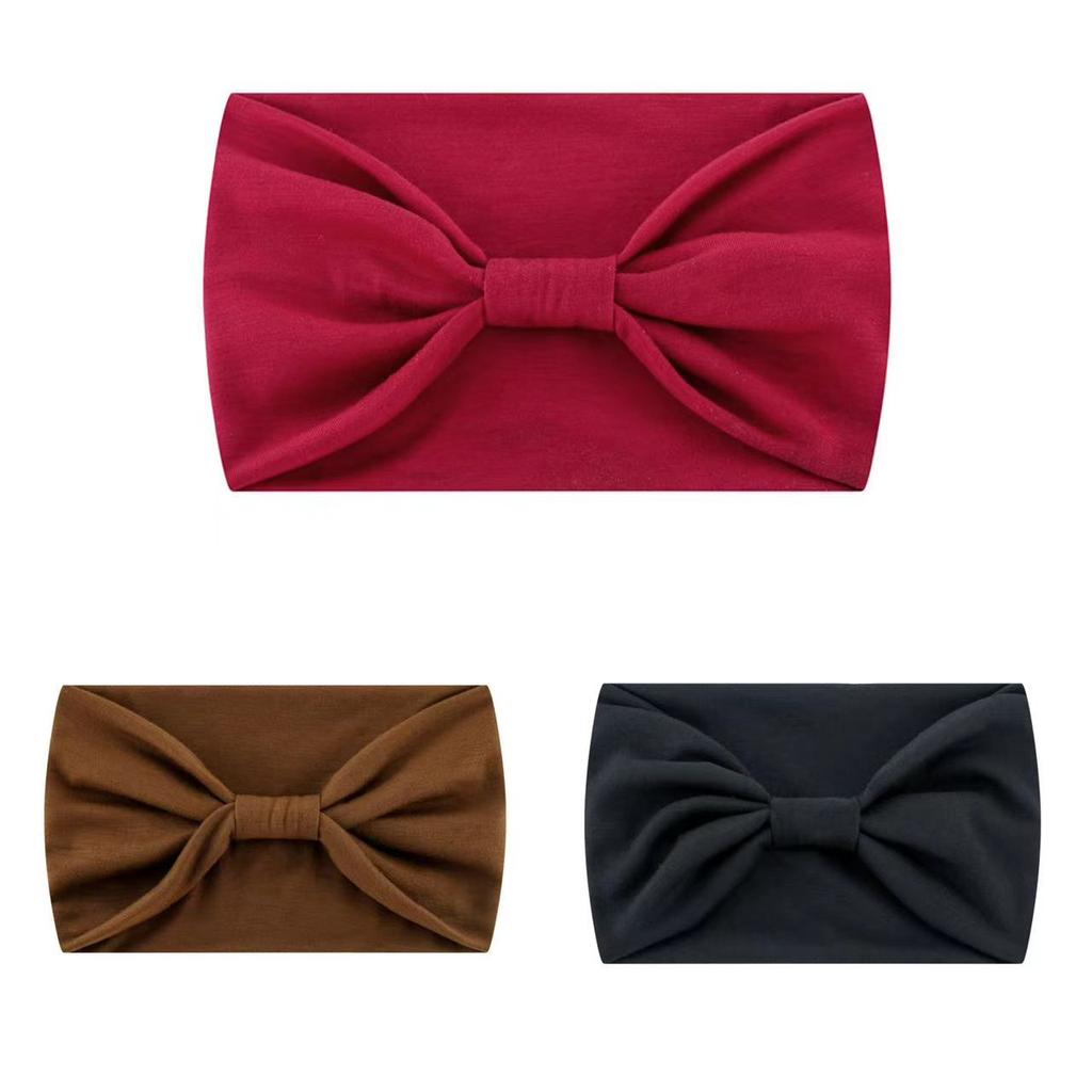 Solid Wide Headband Women Hair Accessories Bowknot Turbans Head Band Wash Face Make-up Sports Running Yoga Headbands