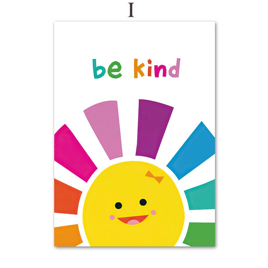 

Радуга, солнце, звезда, облако, цифры, цвета алфавита, настенная живопись на холсте, плакаты на скандинавскую тему и принты, настенные панно, декор для детской комнаты A4 21X30cm No Framed