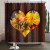 Hello Fall Shower Curtain Autumn Maple Leaves Pumpkin Bathroom Decor Polyester Fabric Cloth Shower Curtain With Hooks Room Decor