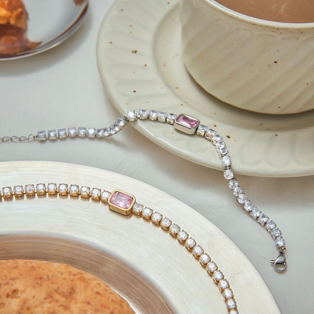 Waterproof Chic Charm Bangle Fashion Hand Chain Non-fading Cuban Bracelet  Hand Accessory