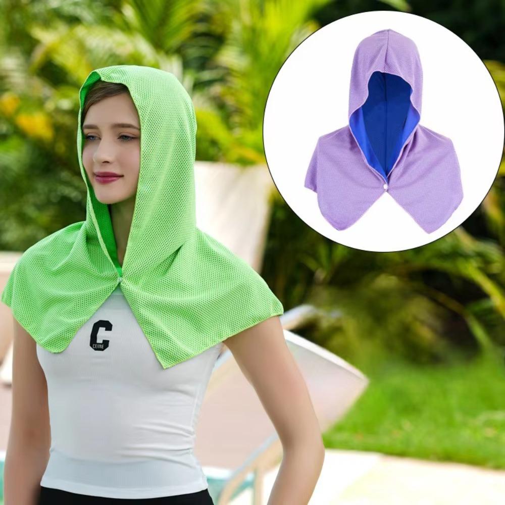 Cooling Hoodie Towel- Hood Towel Evaporative Cool Technology Cools Instantly When Wet Great for Sports Fitness Gym Bandana