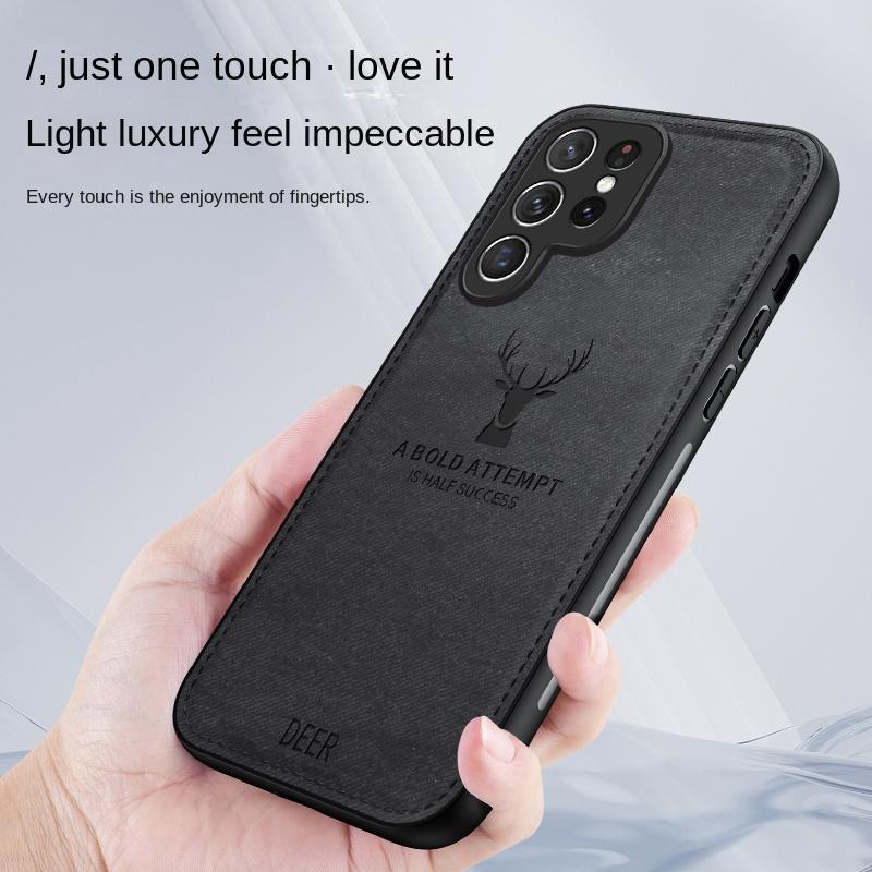 Per Samsung Galaxy S23 S22 S21 S20 S10 Plus Ultra Custodia Morbida in Tessuto Cervo Cover Posteriore Protettiva per Samsung S20 S23 FE