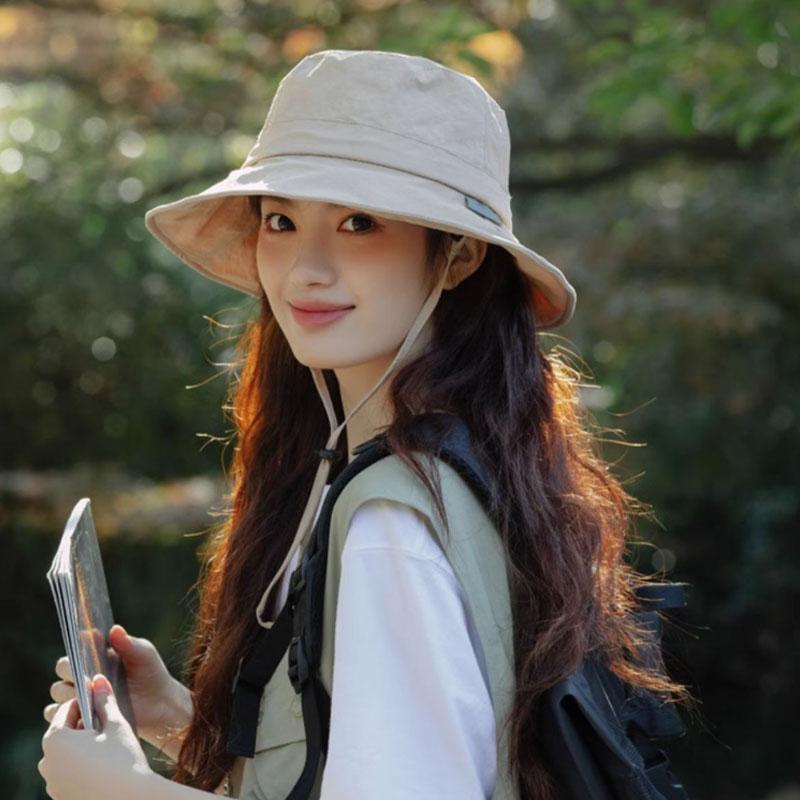 Women Summer Quick-dry Fishermen Hat Casual Outdoor Wide Brim Waterproof Sunshade Bucket Cap Solid Hiking Fishing Sunscreen Hats
