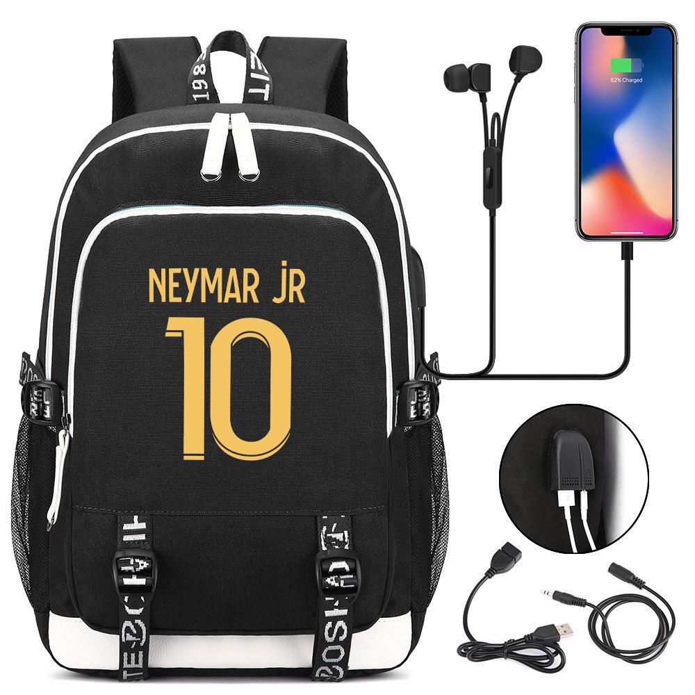Football Printed Student Backpack Multifunctional Usb Interface Large Capacity Leisure Travel Backpack