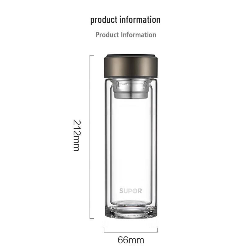 Botella de Agua de Vidrio Aislada Portátil Supor
