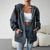 Women's 2025 Autumn and Winter Loose Casual Sweatshirt Cardigan Hooded Jacket