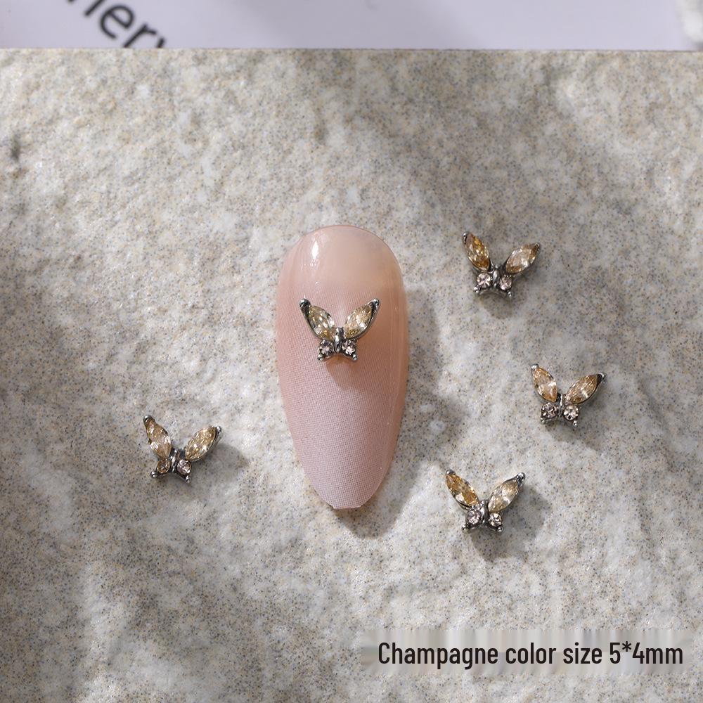 Zircon Butterfly Nail Art Jewelry: Pink Crystal Marquise Rhinestone Accessories