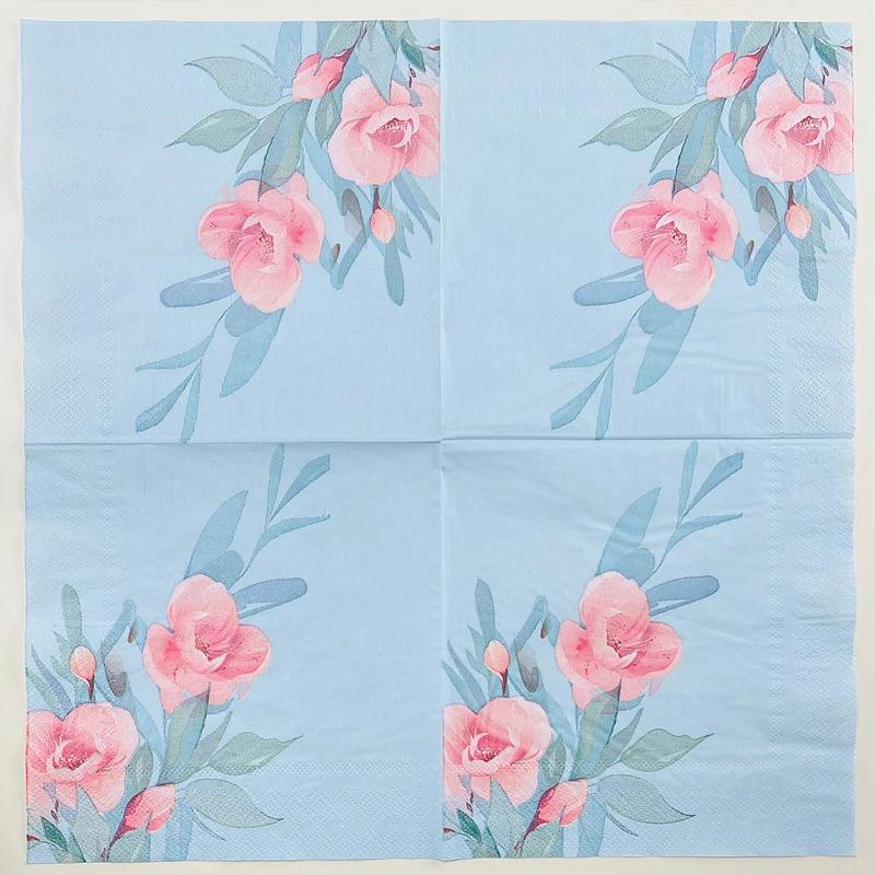 

20 шт./упак. 33*33 см 2-слойные одноразовые салфетки для вечеринок с цветочным узором