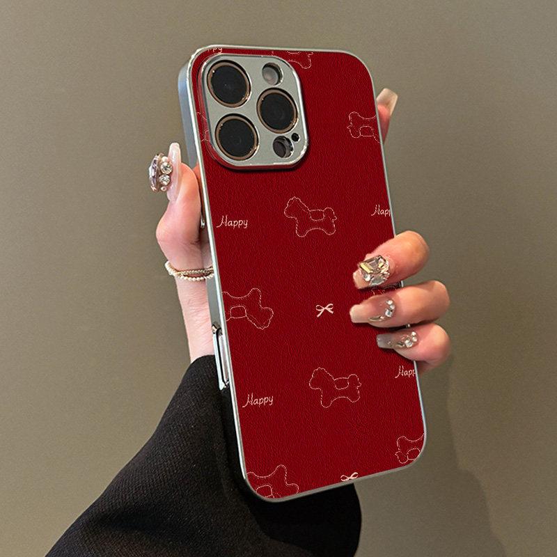 Happy Pony Applies To Apple 17promax Personality 16 New 15 Mobile Phone Case iPhone13 Leather Pattern Creativity 12