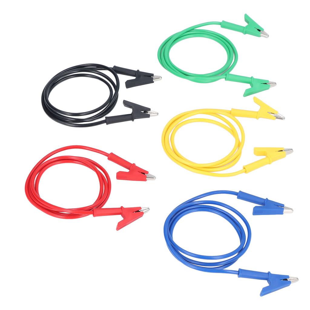 5Pcs Crocodile Clip Test  Dual Ended 10mm Opening Testing Cable Wire for Battery Vehicle