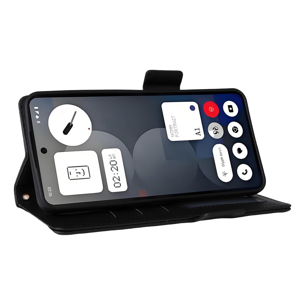 For Nothing Phone (3a) Pro Case with Wrist Strap Litchi Texture PU Leather Wallet Phone Cover