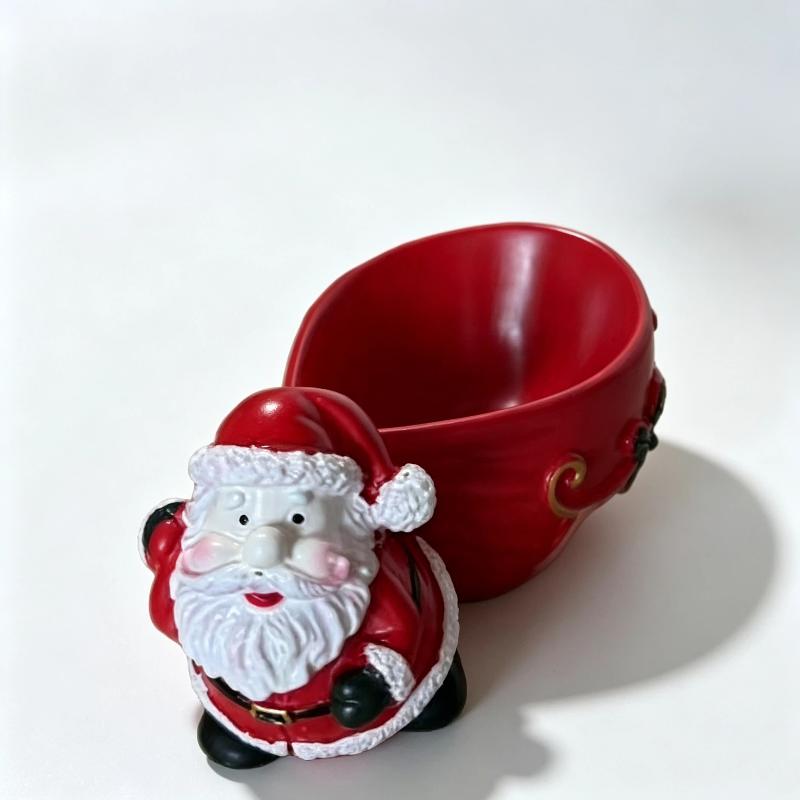 Vánoční Santa Claus Pryskyřičná úložná miska Ručně vyráběný design Sváteční stolní dekorace Držák na sladkosti a svačiny