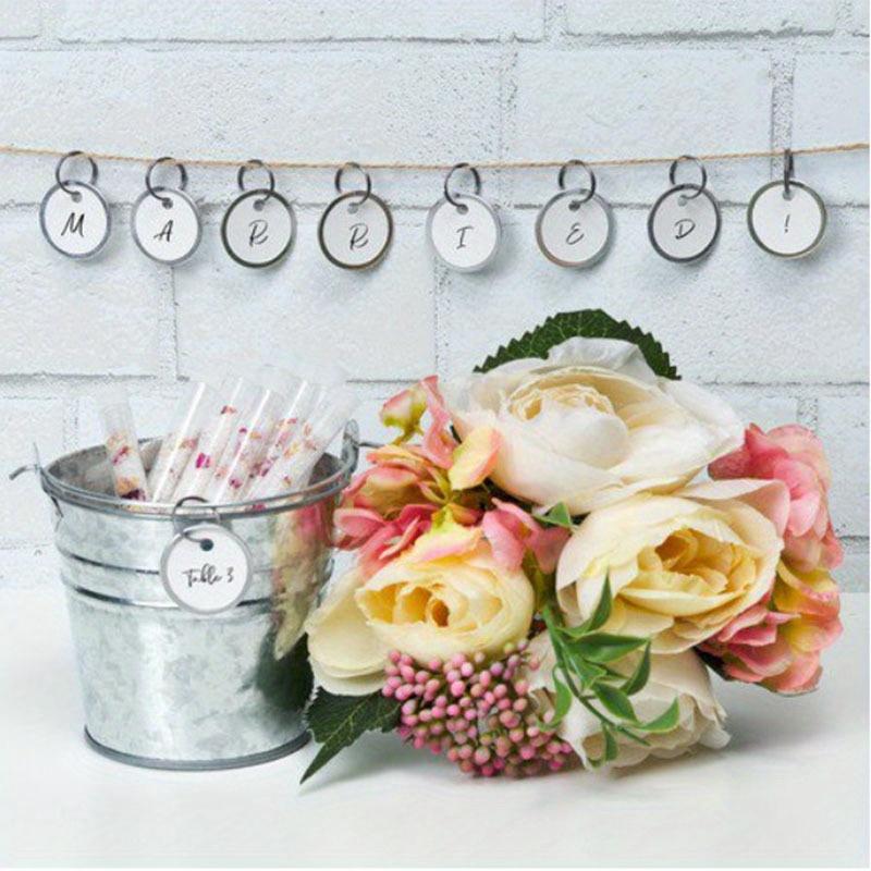 50pcs Round Paper Key Tags (White) – Metal Rim & Ring for Car Keys, Door Keys