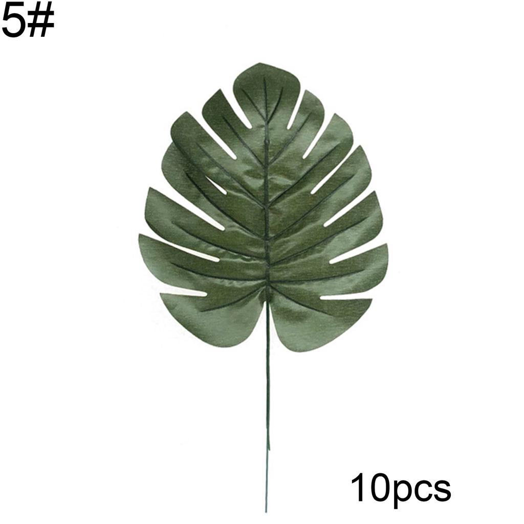10 Stück künstliche Pflanzen, gefälschte Monstera-Blätter für Wand, Wohnzimmer, Party-Dekoration
