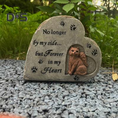 Gedenkstein für Kätzchen, Gartendekoration, Katzengrabstein, Katzengrabstein für draußen, Gedenkstein für Haustiere, Trauergeschenk für Katzenbesitzer