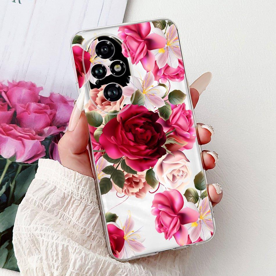 For Honor 200 Pro Honor200 Elegant Floral Butterfly Phone Case For Honor 200 200Pro Soft Silicone TPU Cases