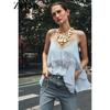 Zaprha 2025 Summer New Sweet Style Lace Stitching Underwear Style V-neck Thin Sling Top 5770222