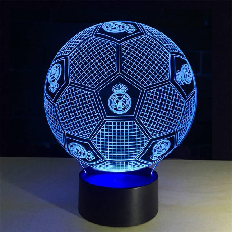 Night Led 3d Light Football Desk Lamp Illuminating Lights 7 Color Remote Gift