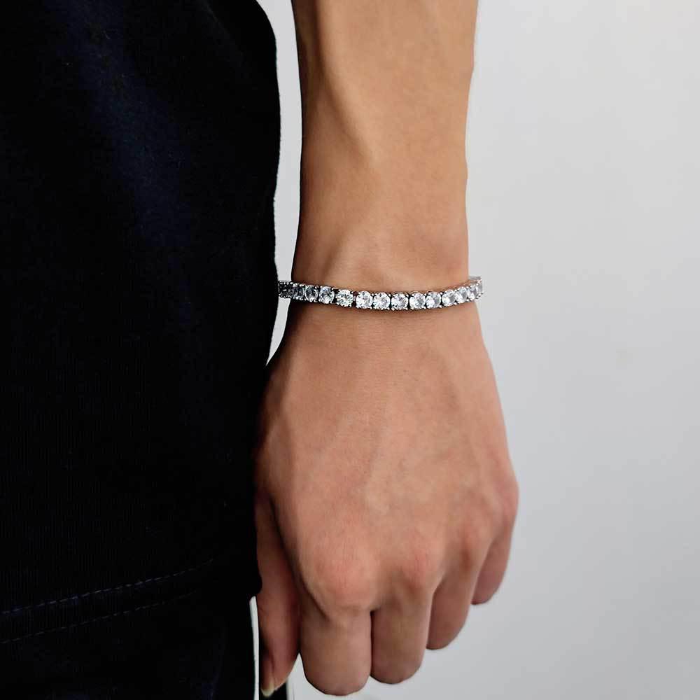 Trendy 18K zlatem pozlacený tenisový náramek se zirkony pro muže – Hip-hopový styl