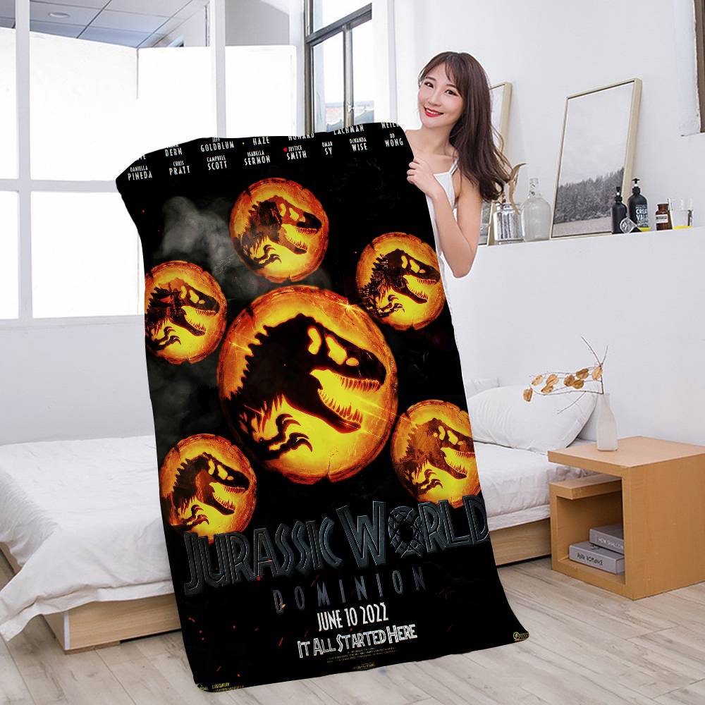 J-Jurassic W-World Movie Microfiber Printed Beach Towel Mountain Climbing Yoga Beach Swimming Running Absorbent Soft Towel