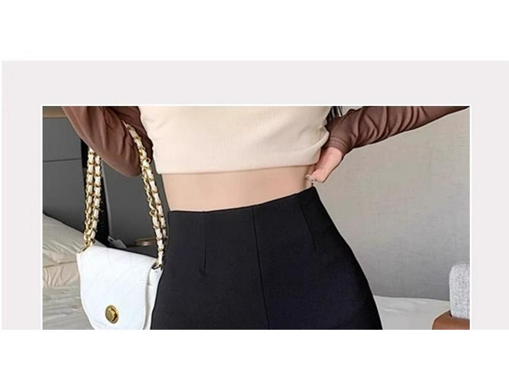 Women's High Waist Black Summer Shorts - Petite, Elastic, Anti-Exposure Hot Pants