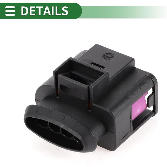 Motoforti Ignition Coil Connector Plug Female Wire Terminal Connector for VW Golf Passat Jetta Plastic Tin-Plated Copper No.4D0971994 Black
