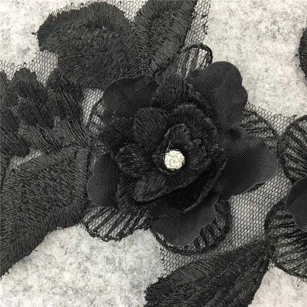 Gold Thread Lace Collar Three-Dimensional Rhinestone Diy Applique Mesh Corsage Lace Lace Clothing Accessories