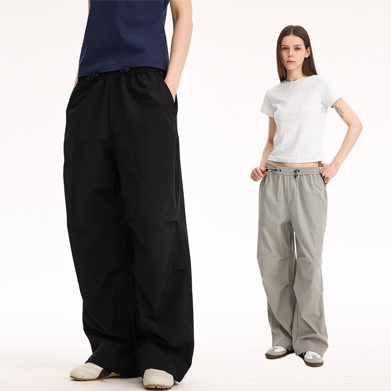 Ladies' Lightweight Waterproof Quick Drying Sun Protection Parachute Pants for Outdoor Hiking and Mountaineering, Loose American Casual Work Pants
