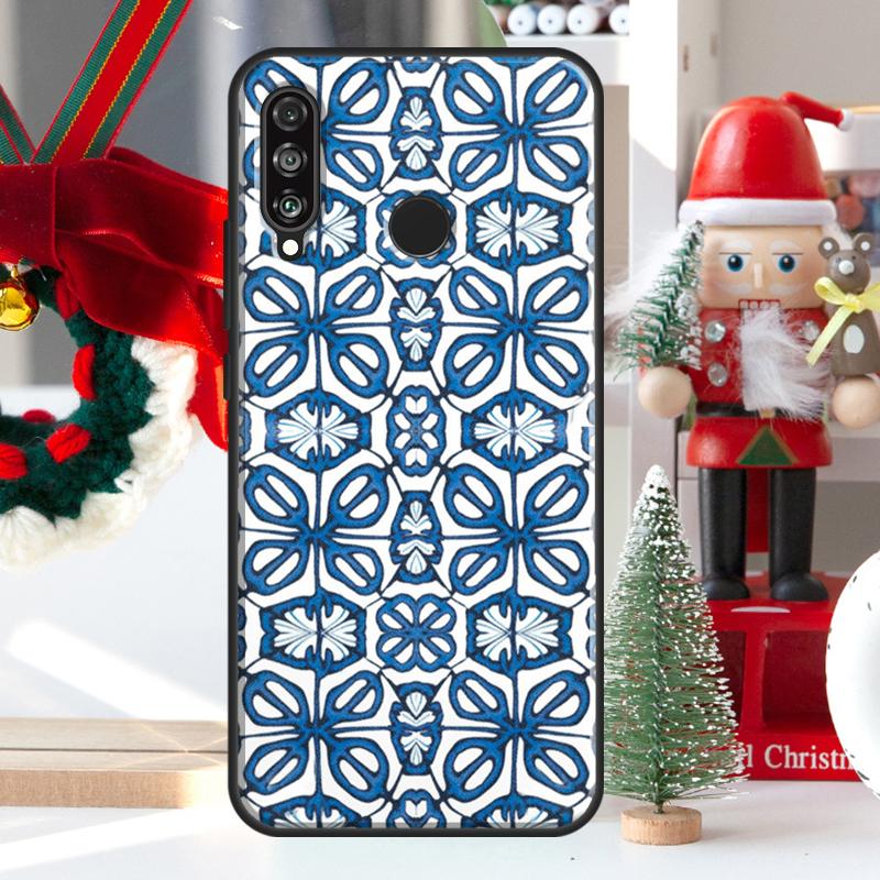 Square Turkish Flower Tiles For Huawei Nova 12i 11i 8i 12s Y73 Y72 Y61 Y91 Y90 Y70 Y60 9 10 SE P60 Pro P30 P40 Lite Case