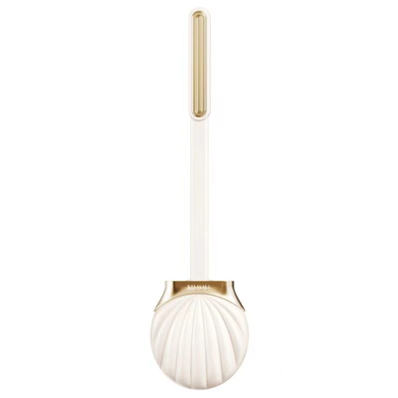 Ракушка Туалетная щетка Бытовая Неперфорированная Туалетная щетка Настенная Туалетная щетка с длинной ручкой Силиконовый набор щеток слоновая кость