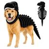 NEW Dinosaur Skeleton Glow in Dark Cat Costume, 25-120cm Dog Hood Outfit Pet Clothes for Halloween Cosplay with/without Glowing