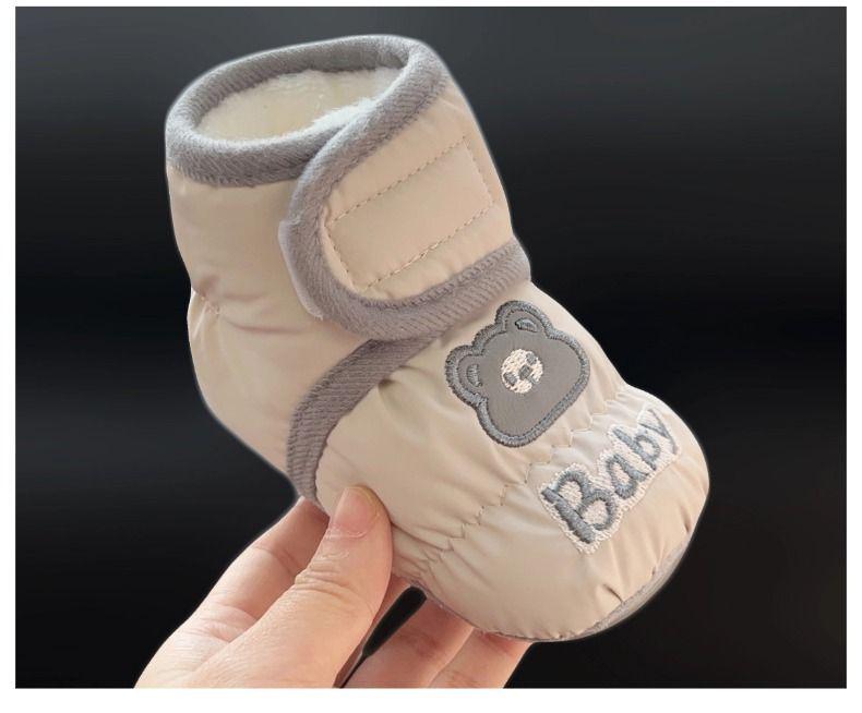 Baumwoll-Lauflernschuhe für Babys, für Jungen & Mädchen, 6-12 Monate, mit Samtfutter, für Winter & Herbst
