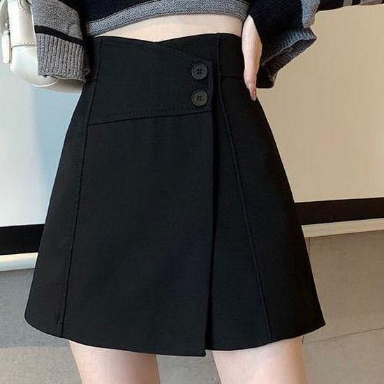 

Женская весенне-осенняя повседневная юбка с шортами, универсальная приталенная модель, нерегулярный стиль с широкими штанинами XS 60cm [under 41kg]