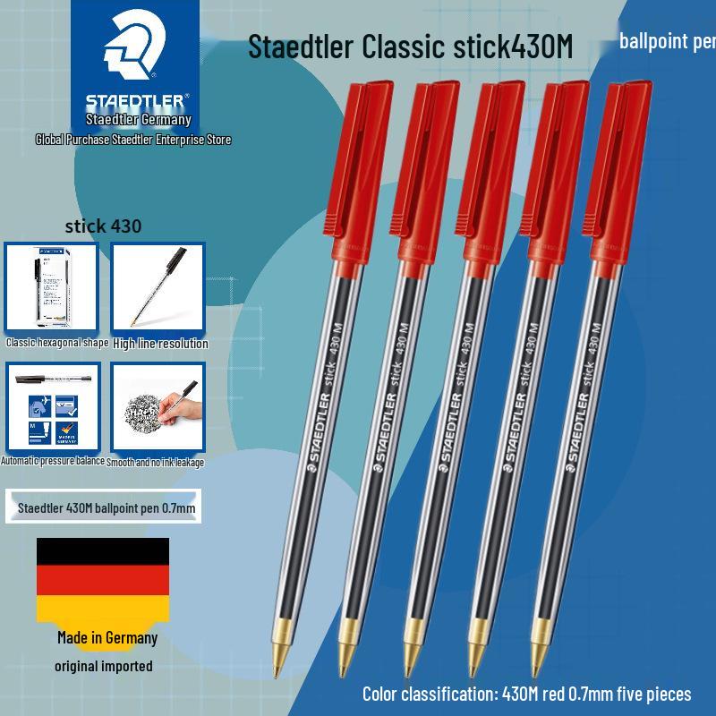 German Warrior Armor Ballpoint Pen - Classic Stick 430, 0.5/0.7mm, Red/Blue/Black Ink