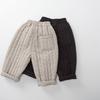 Winter Kids Padded Pants Solid Color Boys Straight Trousers Thicken Warm Loose Girls Baby Outerwear Pants