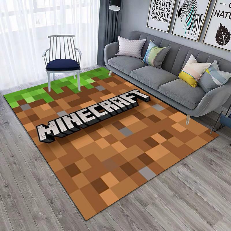 Classic Sandbox Xbox Game Minecraft Carpet Carpet Home Living Room Decoration Table and Chairs Anti Slip Door Mat Outdoor Picnic Mat Carpet A10