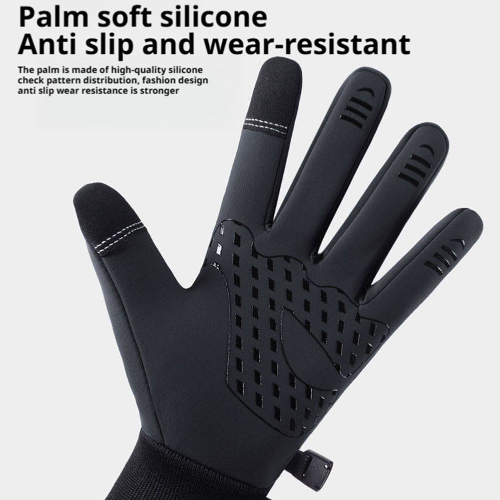 Motorcycle Gloves Men Black Autumn Winter Outdoor Cycling Gloves Gym Fitness Sports Running Warm Touch Screen Nonslip Gloves